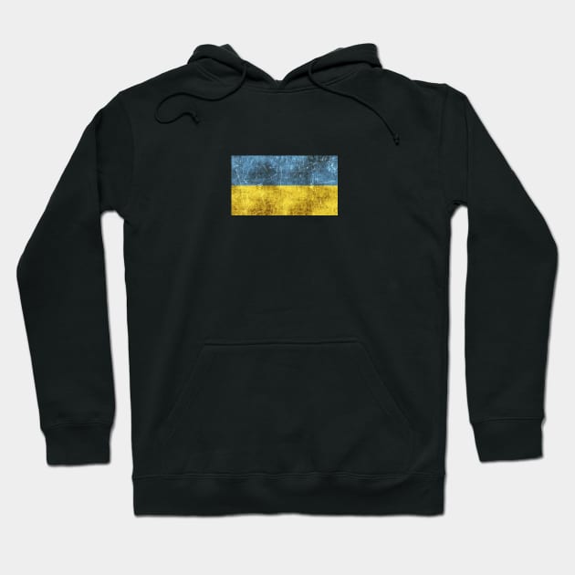 Vintage Aged and Scratched Ukrainian Flag Hoodie by jeffbartels